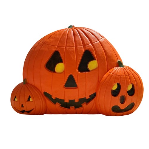 Vintage Don Featherstone Union Products 1995 Pumpkin Trio 3 Pumpkins Blasform