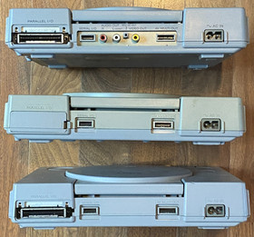 Big PlayStation Lot 3 PS1 Consoles 6 PS1 Controllers 8 PS2 Controllers For Parts