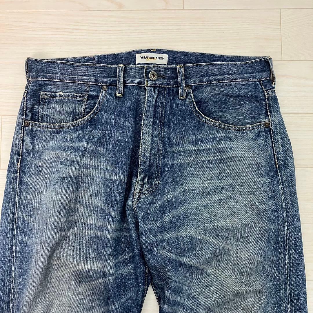 A BATHING APE Denim Pants Jeans Blue L Waist 91cm Inseam 70cm BA0226168 thumbnail 3