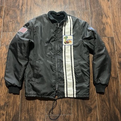 70s USA製 FORD COBRA ナイロン レーシングジャケット ナス紺 Vintage Mens 1970's Ford Cobra Mustang Racing Jacket Large Nylon
