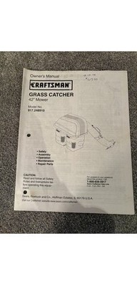 Craftsman 42 Mower Grass Catcher Manual - Sears 917.248910 - 2006
