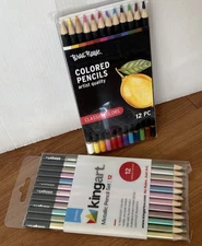 King Art Studio & Brea Reese Metallic Pencil Set Iridescent Unique Colors 24