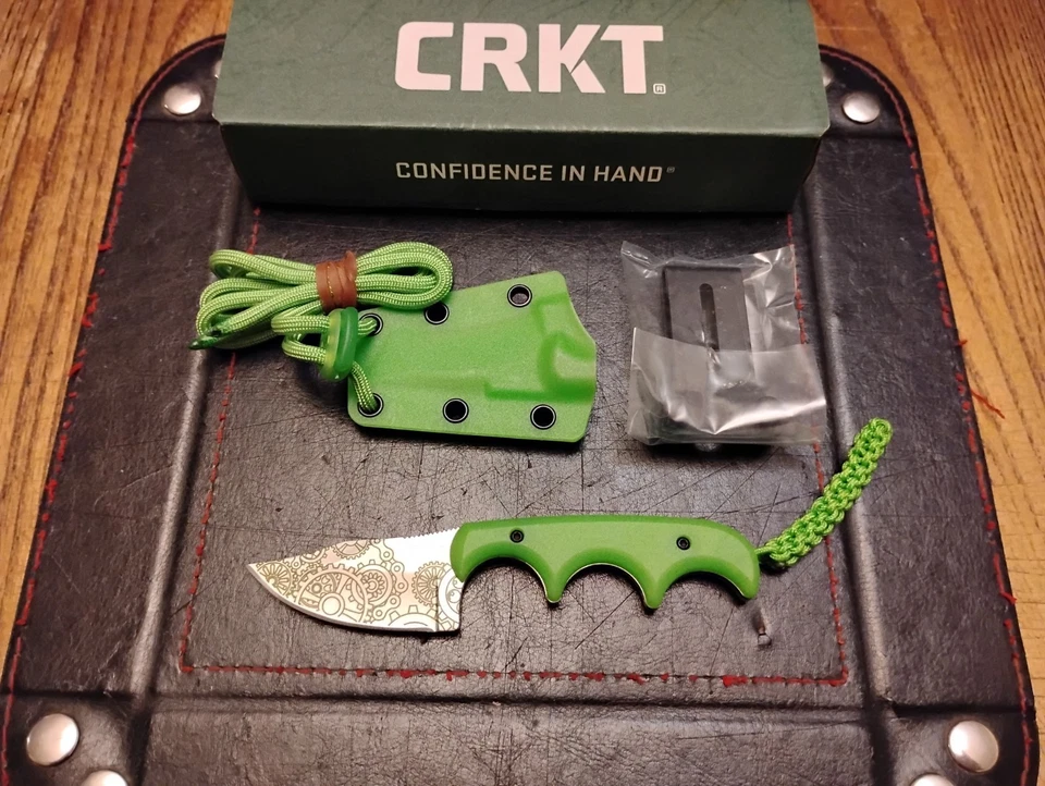 Минималистский нож-бабочка CRKT 2,12 дюйма 8CR13MOV SS лезвие шестерни светятся в темноте 1,6 унции  - Изображение 2 из 3