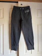 Gap Kids Logo Joggers Sweatpants, Size XL Gray Drawstring