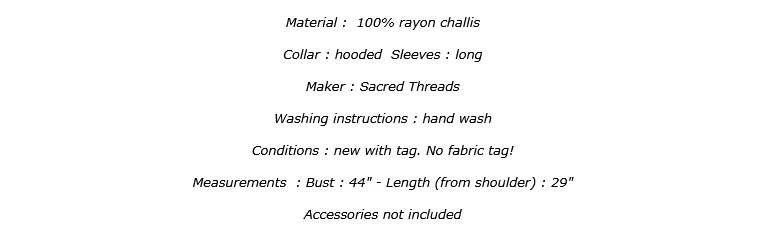 Nwt SACRED THREADS hippy boho patch pocket rayon JACKET COAT TOP L Free shipping - Image 2 of 4