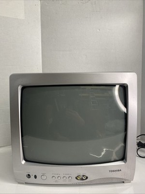 Toshiba 13'' CRT TV Retro Gaming Color 13A25 Front AV  - No Remote - WORKS!