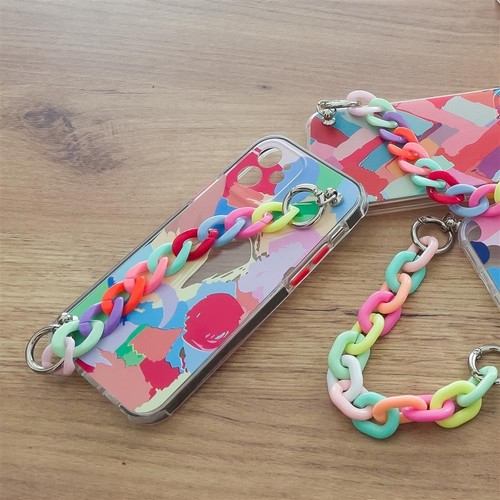 Color Chain Case żelowe elastyczne etui z łańcuchem łańcuszkiem zawieszką do Sam - Zdjęcie 7 z 9