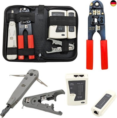 4-in-1 Werkzeugset mit LSA Auflegewerkzeug, RJ45 Crimpzange, Abisolierer |