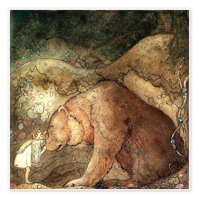 Poster Kuss auf die Nase - John Bauer