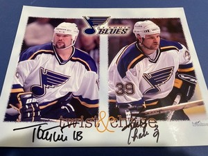 St. Louis BLUES Tony TWIST & Kelly CHASE SIGNED 8X10 BRUISE Brothers Holo & COA