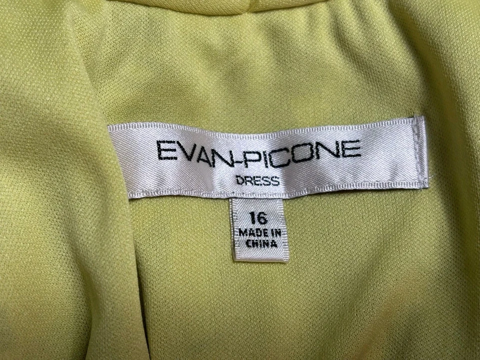 Vestido floral Evan picono para mujer talla 16 amarillo azul cuello en V volantes sin mangas  Foto 3 de 4