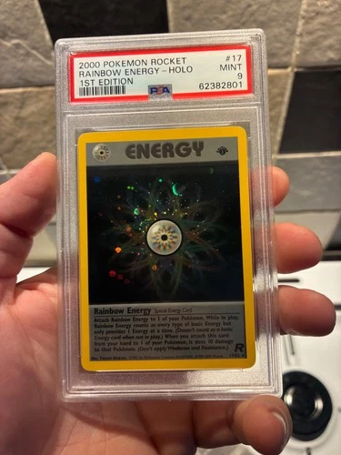 Pokemon Card Rainbow Energy 17/82 Holo Rare Team Rocket 1st Edition PSA 9 MINT