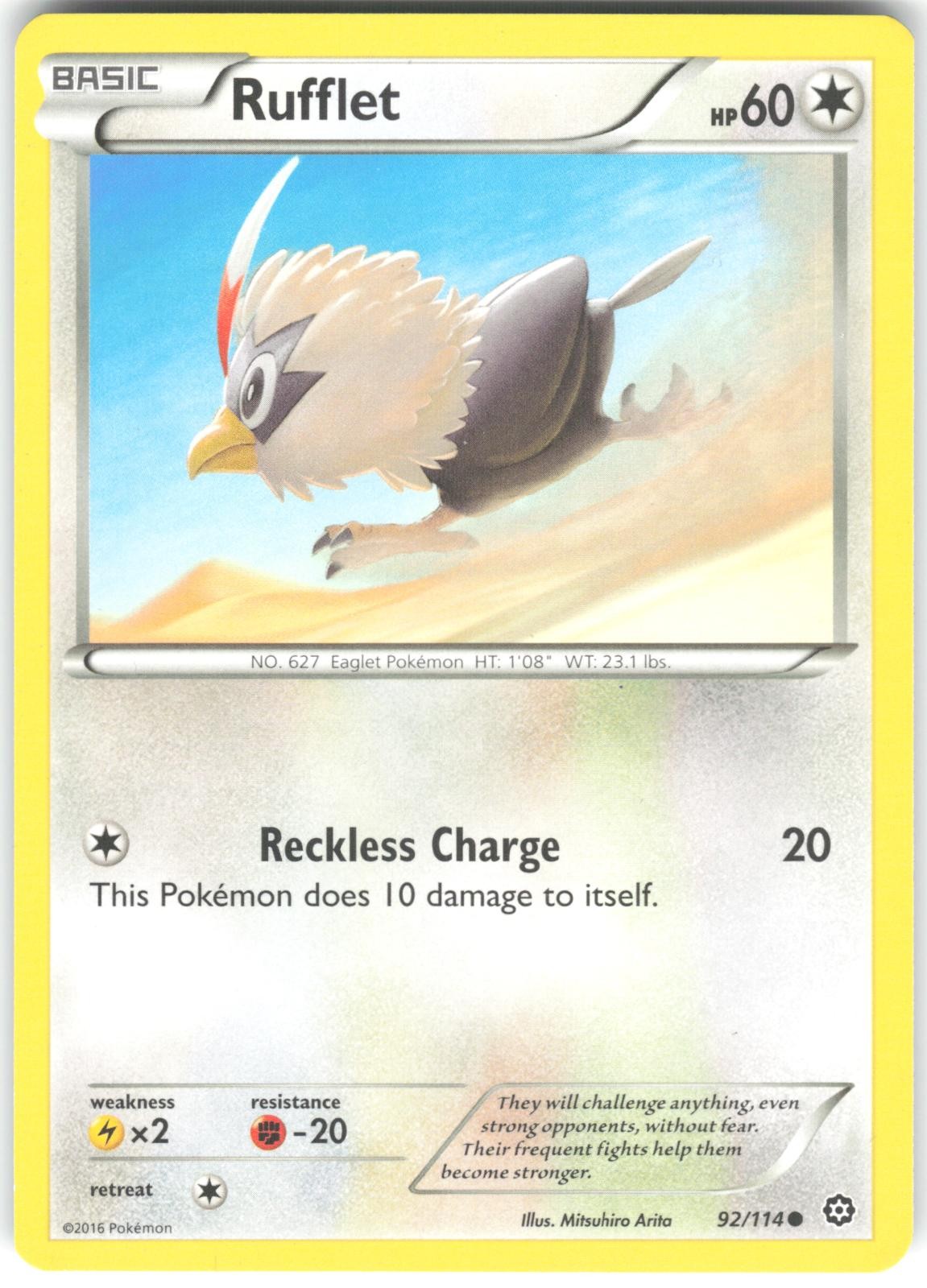 Rufflet 92/114 Steam Siege Pokemon Card NM