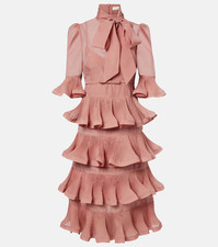 Zimmermann Tiered Pleated Midi Dress Size US8