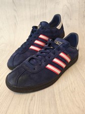 Adidas Originals Munchen Edge Navy Blue Solar Red UK Size 11 Mens Trainers Shoes