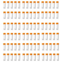 100 PCS Orange 5ml Cryo Tubes Plastic Graduated Vial Screw Caps Small Sample