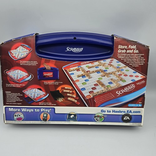 Scrabble Deluxe Edition Rotating Turntable Board 2010 Blue Travel Case New - Picture 2 of 8