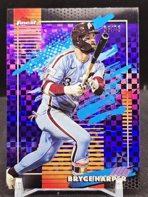 Topps 2025 Finest Bryce Harper Purple X Factor #102 /75 Philadelphia Phillies 