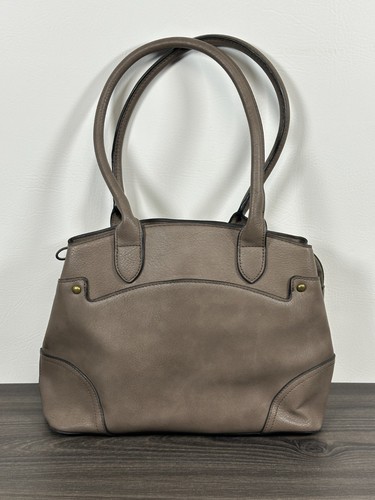 Bueno Grey Brown Top Handle Shoulder Bag, Tote Purse Double Handle EUC - Picture 5 of 16