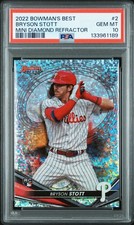 2022 BOWMAN'S BEST MINI DIAMOND REFRACTOR BRYSON STOTT ROOKIE RC 61/299 PSA 10