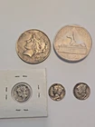 Egyptian Gods Series Anubis 2 oz .999 Fine Silver with peace dollar merc dimes