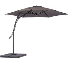 Ombrellone da Giardino Antracite Decentrato 3x3 Mt Base a Croce Sistema Air Vent