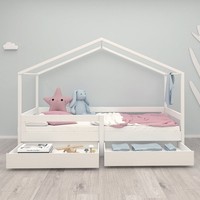 Roba Hausbett 90 X 200 Cm Kinderbett Rausfallschutz Holz Weiß Lackiert
