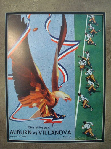 VINTAGE AUBURN TIGER COLLEGE FOOTBALL PROGRAMM GERAHMT "AUBURN VS VILLANOVA" 1939 - Bild 2 von 4