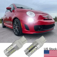 For 2009-2019 Fiat 500 2pcs 7443 LED 6000K White Daytime Running Light DRL Bulbs