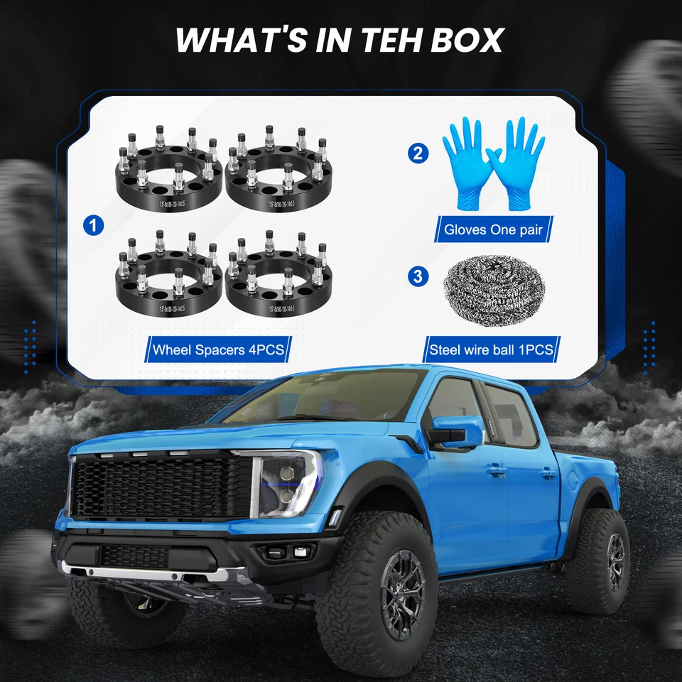 4PCS 1.5" 8x180 Wheel Spacers For GMC Sierra Chevy Silverado 2500 HD 3500 HD Foto 3 de 4