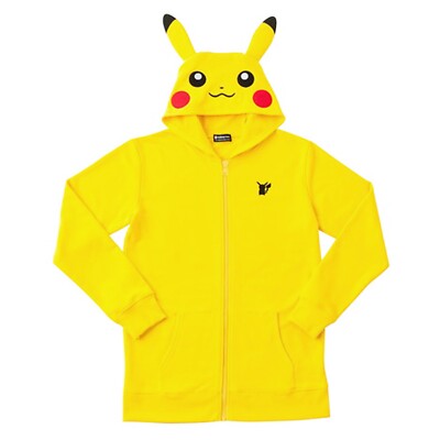 Pokemon Center Original Pikachu Face Hoodie with Ears Adult M Size
