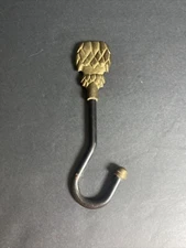 Vintage Brass Pineapple  Fireplace Damper Pull Hook Hanger (D)