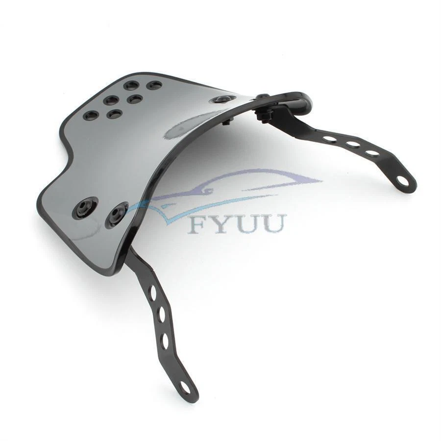 Grey Motorcycle Windshield Windscreen Universal For 6.5"- 9.45" Round Headlight - Image 3 of 4