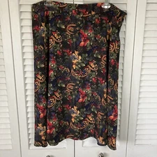 Sag Harbor Black Multicolored Earthtones Floral A-Line Skirt 18