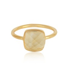 Girls Engagement Citrine Gemstone Ring 925 Silver Cushion Shape Ring Jewelry