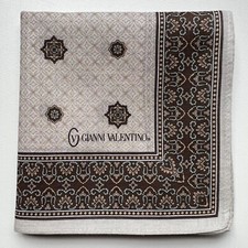 VINTAGE HANDKERCHIEF MEN'S COTTON GEOMETRIC PATTERNED POCKET SQUARE 18" B0301
