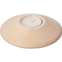Teelichthalter KerzenstäNder Kerzenhalter Rund, Flach, D 11 Cm Aus Buchenholz