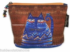 Laurel Burch Azul Cats Mini Organizer Bag Clutch Makeup Jewelry Meds Nw RETIRED