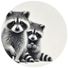 Cute Raccoons Handmade Stickers Envelope Seals Label Party Favor