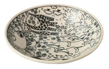 Mino ware Japan Ceramics 5.4inch Round Deep Plate Wild Animals made in Japan