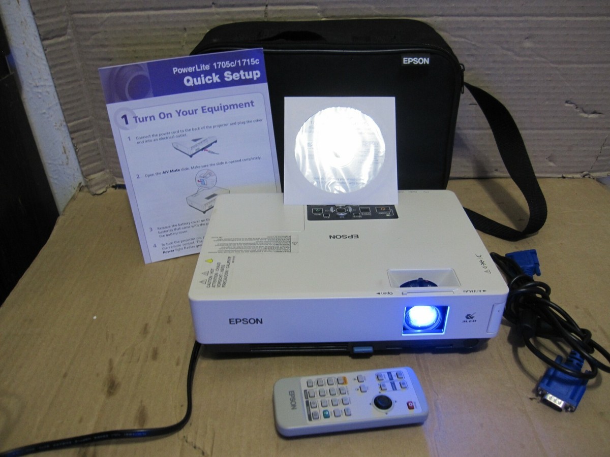 Epson Powerlite 1715c LCD Projector 2700 ANSI With Remote Control