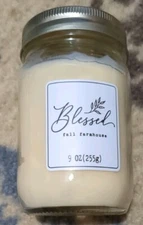 New Blessed Fall Farmhouse 9 oz Mason Jar Scented Candle 