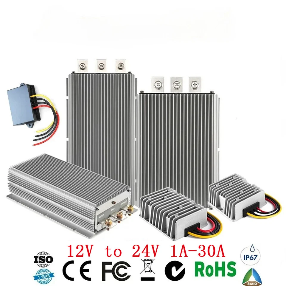 DC Wandler 12V auf 24V 1A 15A 30A Step Up Boost Auto Netzteil Power Voltage