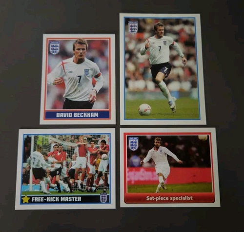 4x David Beckham Merlin Topps England World Cup 2006 & 2010 Stickers