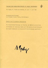Vladimir Prelog (+) Autogramm Nobel Prize CH 1975