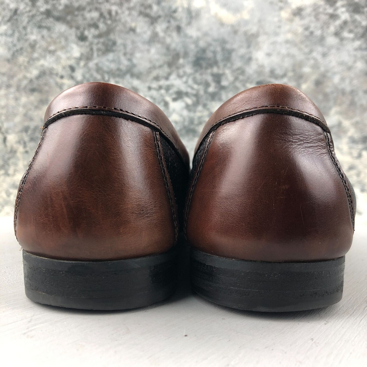 Johnston & Murphy Size 9.5M Aragon Black Brown Deerskin Penny Loafers ITALY Johnston & Murphy Size 9.5M Aragon Black Brown Deerskin  main image 3