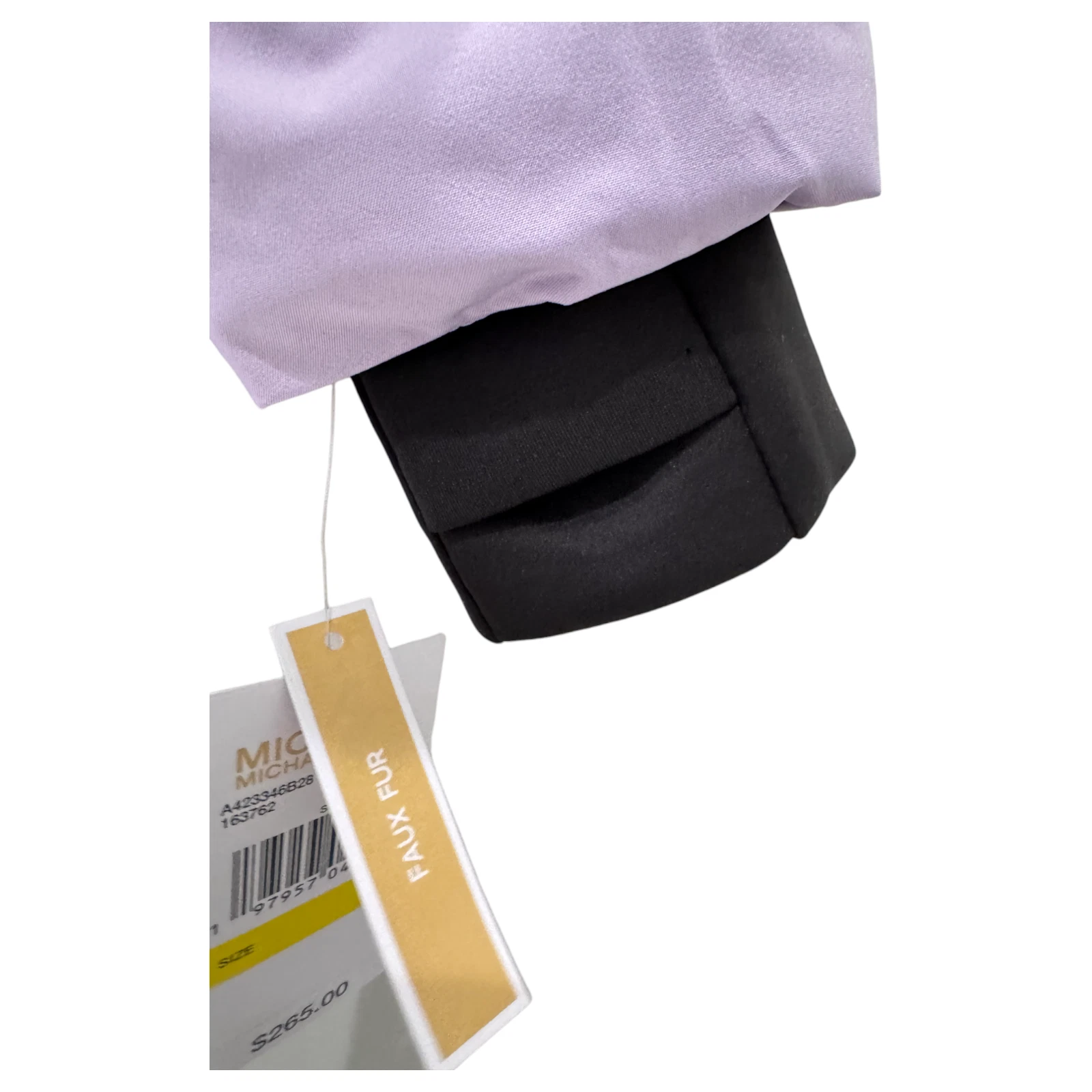 Cappotto donna Michael Kors foderato pelliccia cappuccio vita fascia A423346B28 NUOVO CON ETICHETTA