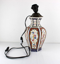 Lume Abat Jour Vaso in Ceramica con Decorazioni Colorate Supporto in Ottone