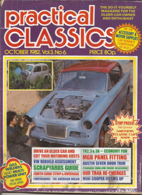 Practical Classics Magazine Oct 1982 Triumph TR4A, Mini Cooper