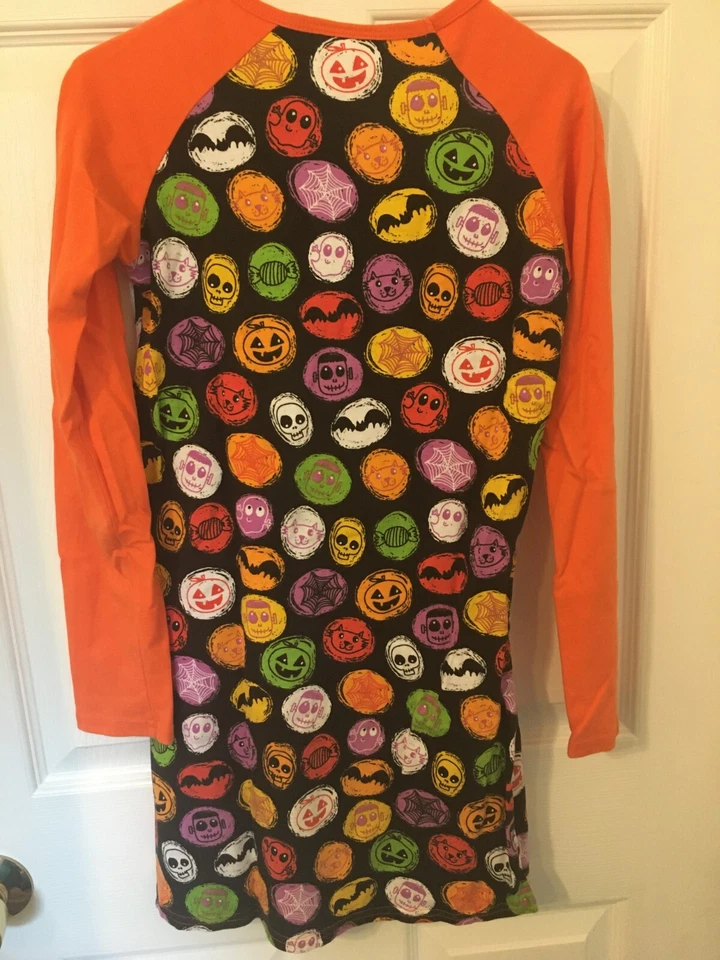 Girls Cotton Halloween Dress Size 7-8 with New Boo Basket Fillers Stickers - Image 3 of 4